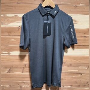 NEW Men’s J. LINDEBERG Tour Tech Grey Performance Relaxed Polo Golf Shirt NWT